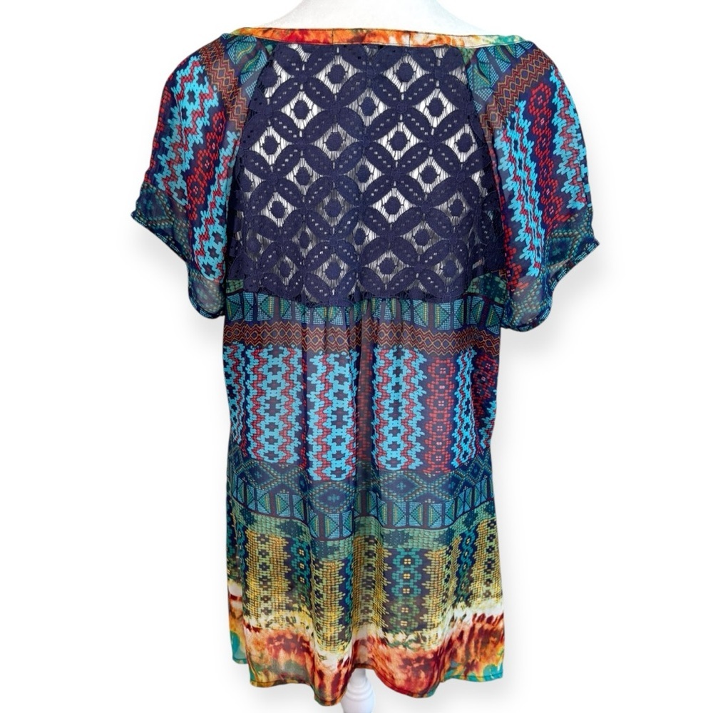 Multicolor Patterned Women's Blouse - Picture 3 of 13